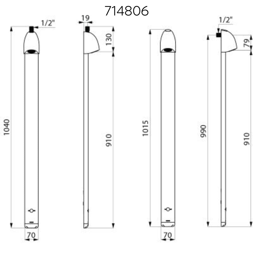 714800 Colonne de douche électronique Slimline DELABIE SPORTING 2