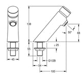 F3S Self-Closing Pre-Mixed Pillar Tap
