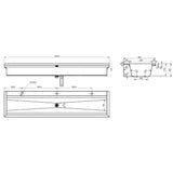 Planox L.1800mm Wall Mounted Stainless Steel Wash Trough with 3 Tap Holes