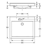 Quadro Wall Mounted Washbasin with Ø35mm Tap Holes (3 Models)