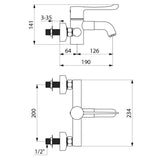 H9614P SECURITHERM BIOCLIP Removable Spout Wall-Mounted Thermostatic Mixer Tap