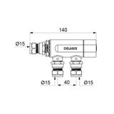 733115 DELABIE PREMIX COMPACT Thermostatic Mixing Valve For 1 to 11 Points-Of-Use (M1/2" Ø15mm Compression Fittings)