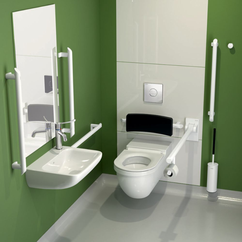 4051 Be-Line® Wall-Mounted Toilet Brush Set With Lid
