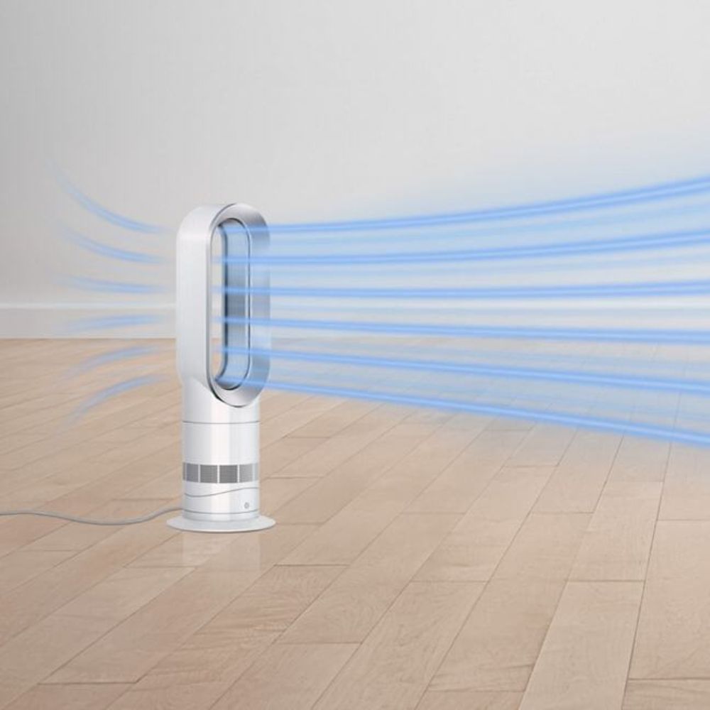 Dyson AM09 Hot+Cool Jet Focus fan heater in white/nickel 473399-01 ...