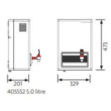 HydroBoil HS003 3 Litre or HS005 5 Litre Instant On-Wall Boiling Water Heater (403552 / 405552)