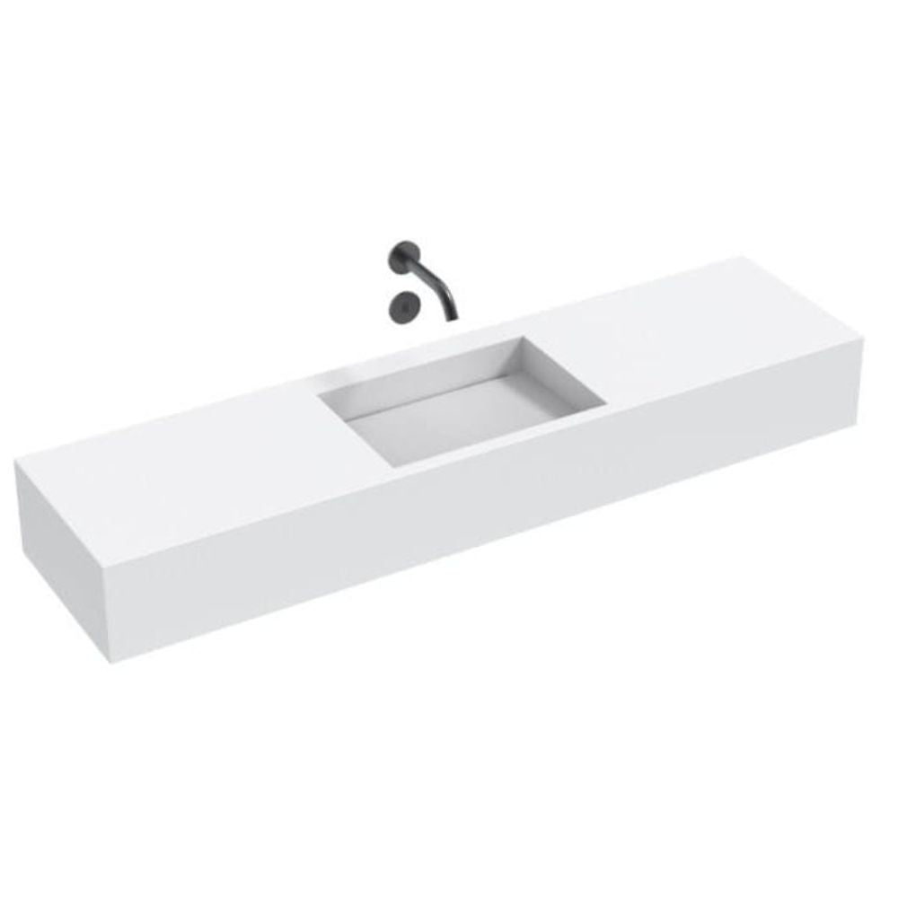 The Monolith S+ Series Wall Mounted Wash Basin With Large Vanity Area 1200x300