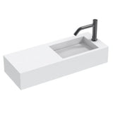 The Monolith S+ Series Wall Mounted Wash Basin With Large Left Hand Vanity Area 800x300